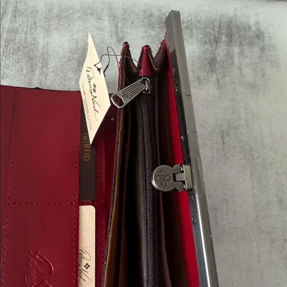 Patricia Nash Wallet Framed Tooled  Cauchy Lava Red